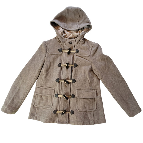 Boden Anthropologie Wool Hooded Pea Coat Women's Size 10 - Picture 3 of 13